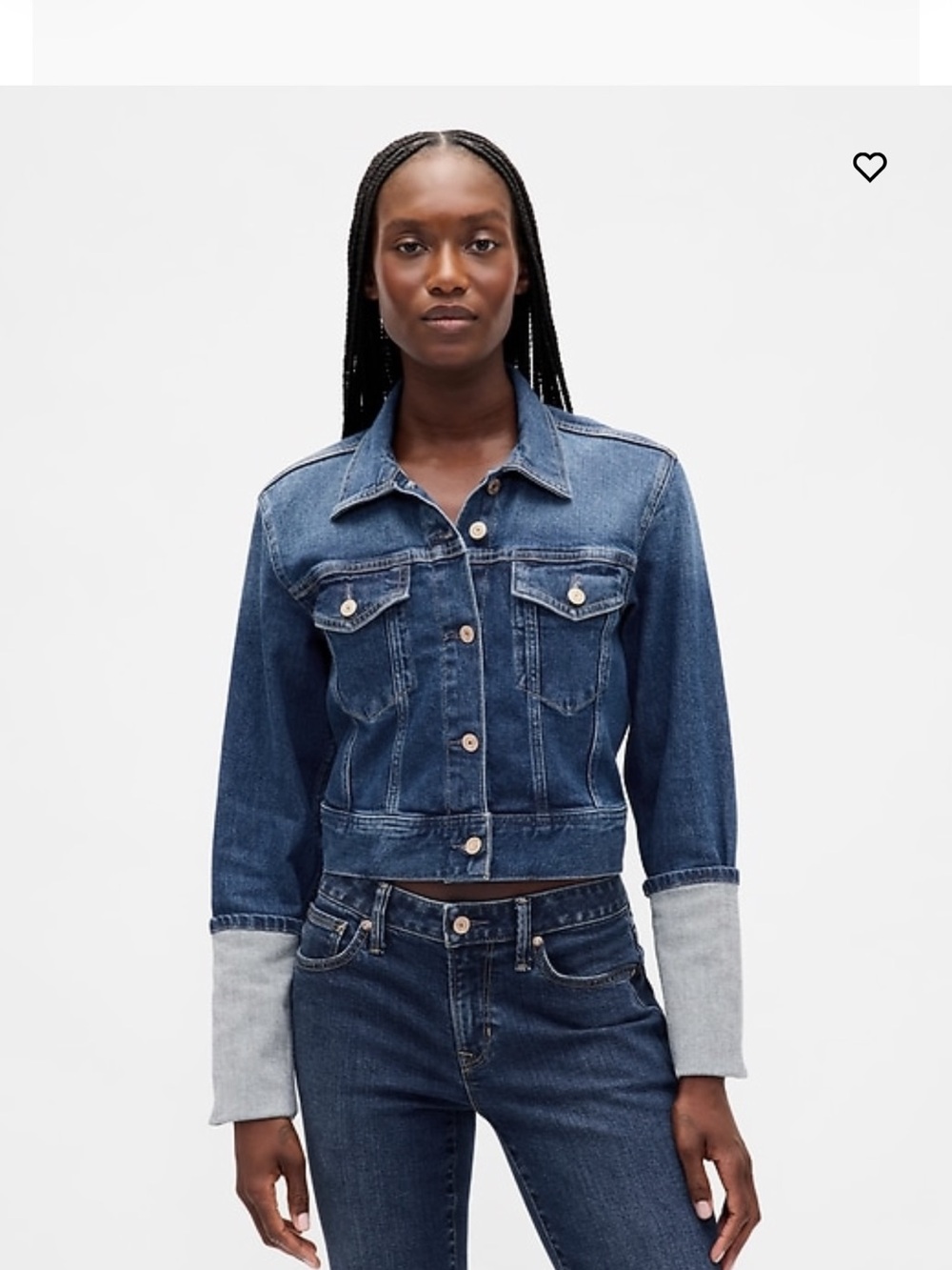 GAP Pin-Cuff Crop Icon Denim Jacket 
NWT Size XL